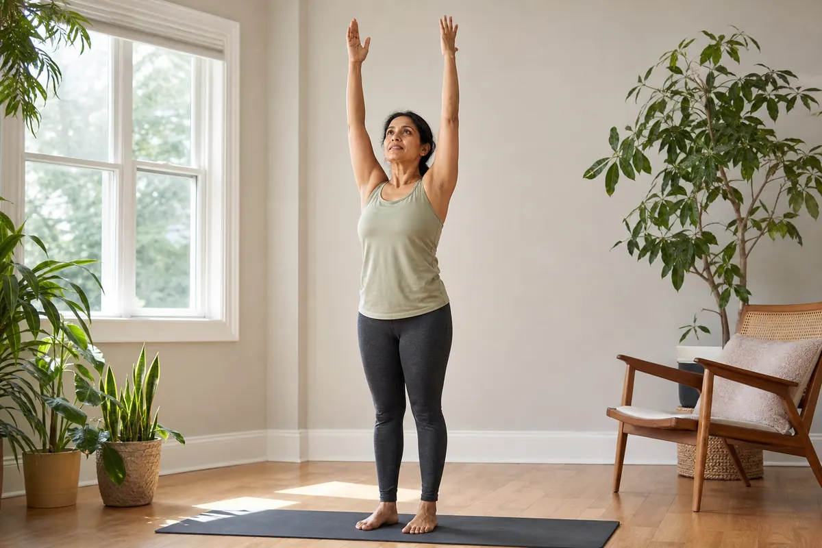 Overhead reach with tall spine