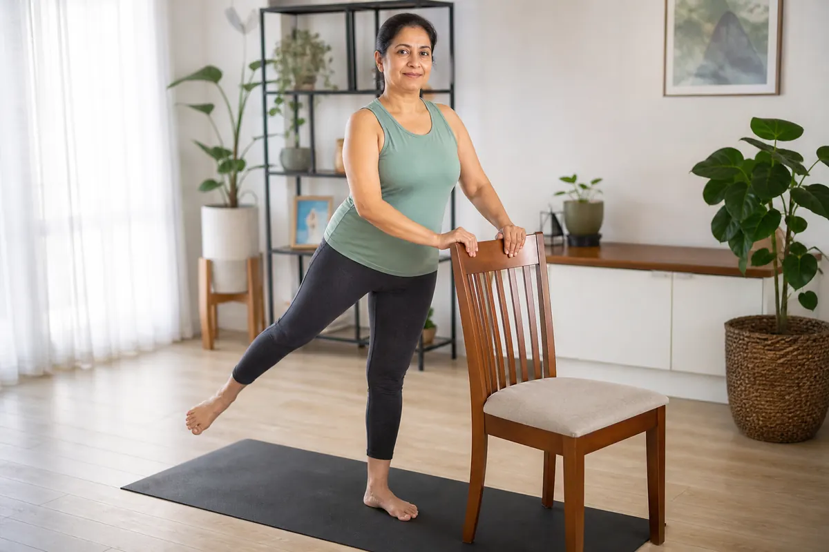 Side hip lift holding a chair
