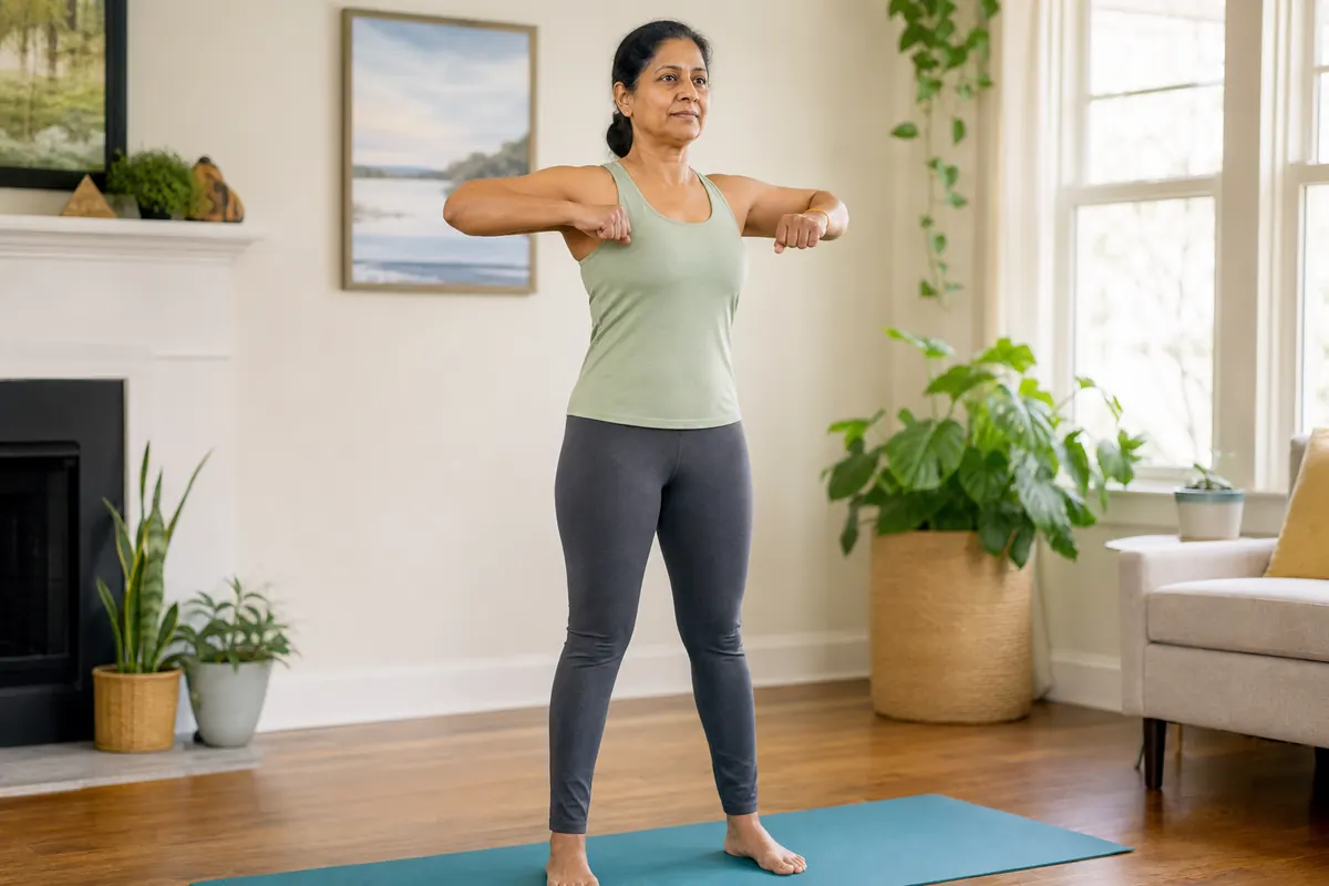 Upper-back squeeze at shoulder height