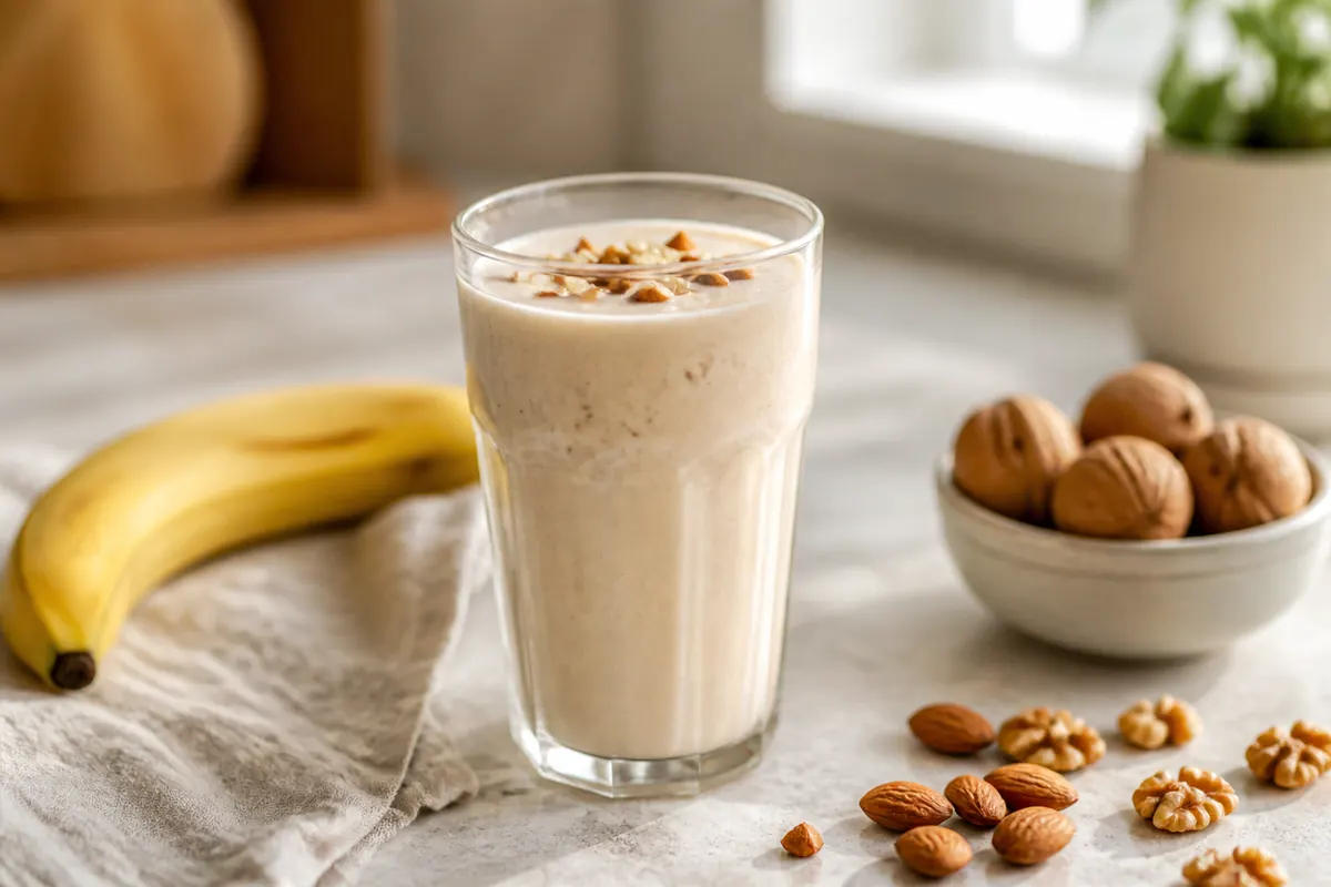 Banana milk with almonds