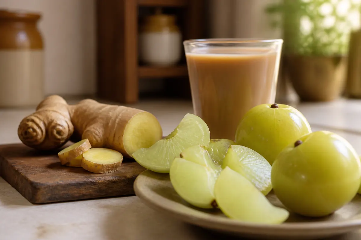 Amla and ginger kitchen tea