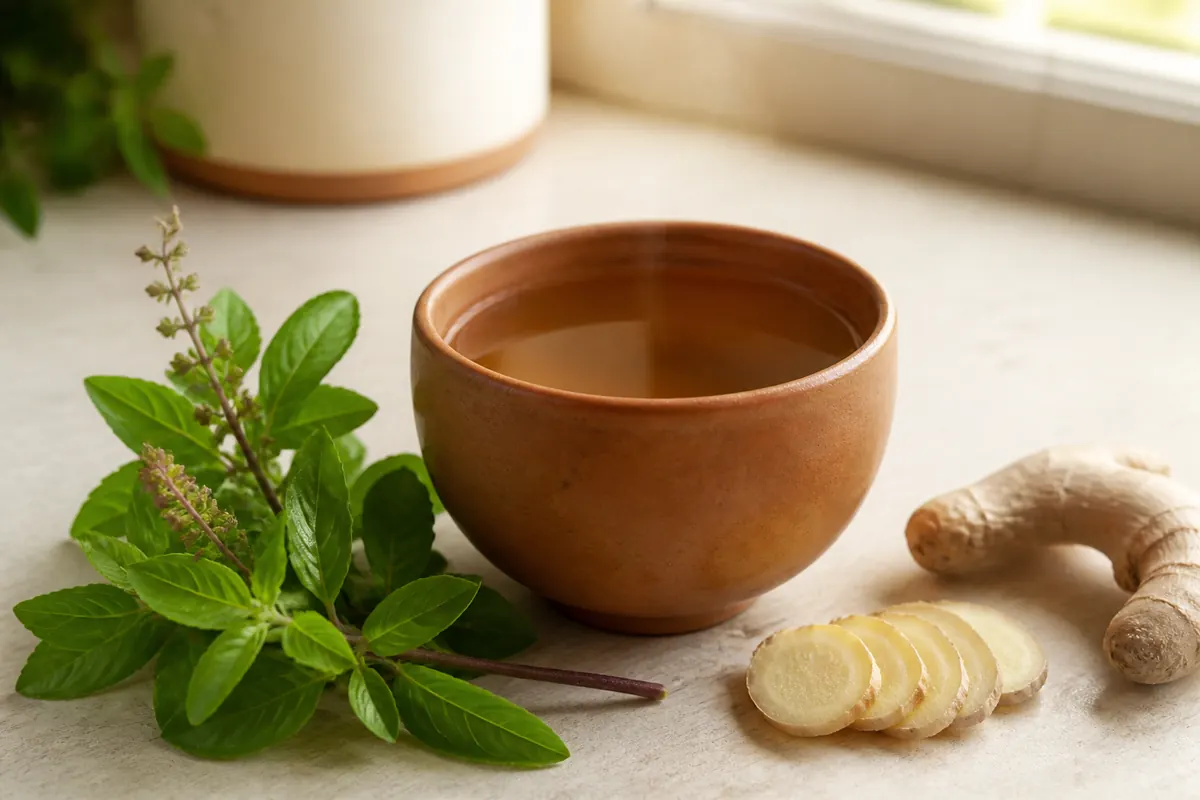 Tulsi and ginger tea